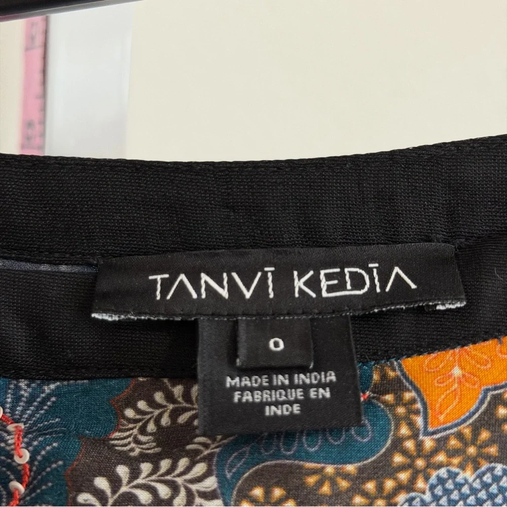 Anthropologie Tanvi Kedia Sandrine Bias Midi Skirt Size‎ 0 Blue Orange